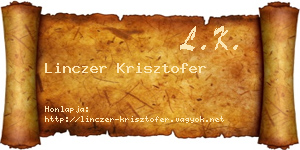 Linczer Krisztofer névjegykártya